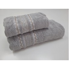 Рушники махрові VIP COTTON FILIZ-N, 100% бавовна 520 г/м2, сірі, ТМ Cestepe