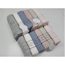 Рушники махрові VIP COTTON FILIZ-N, 100% бавовна 520 г/м2, сірі, ТМ Cestepe