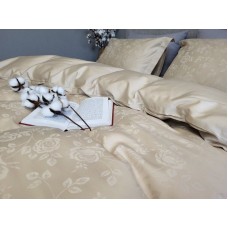 Комплект постільної білизни Сатин JACQUARD, ROSE BEIGE