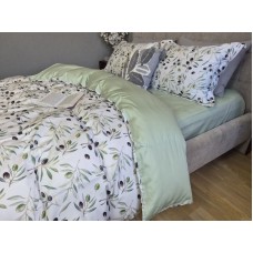 Комплект постільної білизни Fresh Olive Сатин PREMIUM, оливкові гілки