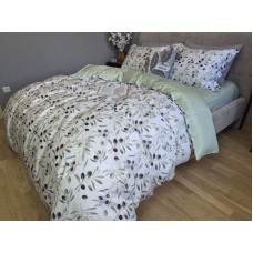 Комплект постільної білизни Fresh Olive Сатин PREMIUM, оливкові гілки