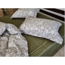 Комплект постільної білизни Сатин PREMIUM, MUSCAT OLIVE