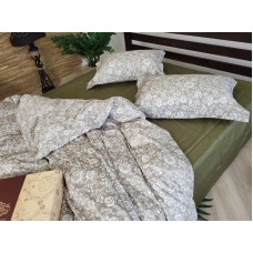 Комплект постільної білизни Сатин PREMIUM, MUSCAT OLIVE