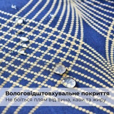 Скатертина з водовідштовхувальним просоченням, 140 x 170 см, бавовна, мереживо денім, ТМ IDEIA