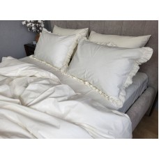 Комплект постільної білизни SOLO № S101, cotton з рюшею