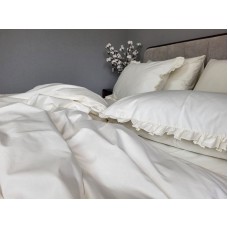Комплект постільної білизни SOLO № S101, cotton з рюшею