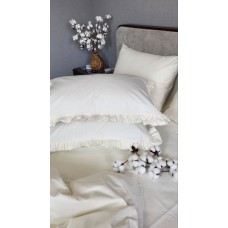 Комплект постільної білизни SOLO № S101, cotton з рюшею