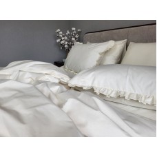 Комплект постільної білизни SOLO № S101, cotton з рюшею