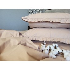 Комплект постільної білизни SOLO № S116, cotton з рюшею
