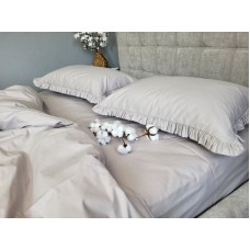 Комплект постільної білизни SOLO № S146, cotton з рюшею