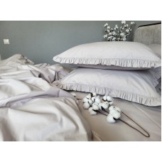 Комплект постільної білизни SOLO № S146, cotton з рюшею