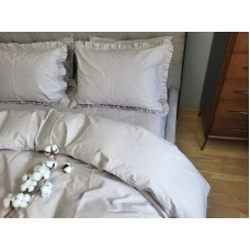 Комплект постільної білизни SOLO № S146, cotton з рюшею