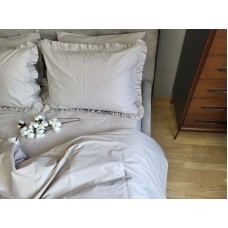 Комплект постільної білизни SOLO № S146, cotton з рюшею