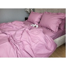 Комплект постільної білизни SOLO № S165, cotton з рюшею