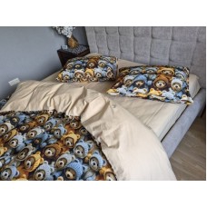 Комплект постільної білизни Ведмежата Стиляги Cotton 5D бежевий Комплект постільної білизни Ведмежата Стиляги Cotton 5D бежевий