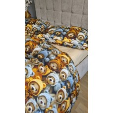 Комплект постільної білизни Ведмежата Стиляги Cotton 5D бежевий Комплект постільної білизни Ведмежата Стиляги Cotton 5D бежевий