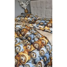 Комплект постільної білизни Ведмежата Стиляги Cotton 5D бежевий Комплект постільної білизни Ведмежата Стиляги Cotton 5D бежевий