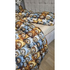 Комплект постільної білизни Ведмежата Стиляги Cotton 5D бежевий Комплект постільної білизни Ведмежата Стиляги Cotton 5D бежевий