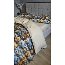 Комплект постільної білизни Ведмежата Стиляги Cotton 5D бежевий Комплект постільної білизни Ведмежата Стиляги Cotton 5D бежевий