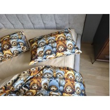 Комплект постільної білизни Ведмежата Стиляги Cotton 5D бежевий Комплект постільної білизни Ведмежата Стиляги Cotton 5D бежевий