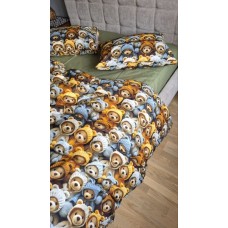 Комплект постільної білизни Ведмежата Стиляги Cotton 5D Хакі Комплект постільної білизни Ведмежата Стиляги Cotton 5D Хакі