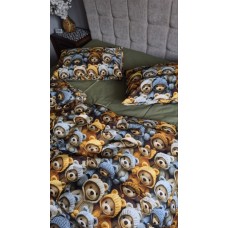Комплект постільної білизни Ведмежата Стиляги Cotton 5D Хакі Комплект постільної білизни Ведмежата Стиляги Cotton 5D Хакі