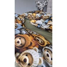 Комплект постільної білизни Ведмежата Стиляги Cotton 5D Хакі Комплект постільної білизни Ведмежата Стиляги Cotton 5D Хакі