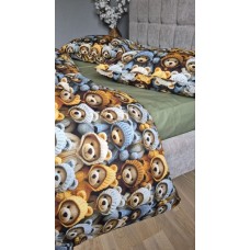 Комплект постільної білизни Ведмежата Стиляги Cotton 5D Хакі Комплект постільної білизни Ведмежата Стиляги Cotton 5D Хакі