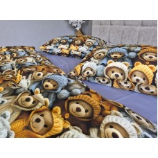 Комплект постільної білизни Ведмежата Стиляги Cotton 5D лавандовий Комплект постільної білизни Ведмежата Стиляги Cotton 5D лавандовий