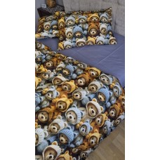 Комплект постільної білизни Ведмежата Стиляги Cotton 5D лавандовий Комплект постільної білизни Ведмежата Стиляги Cotton 5D лавандовий