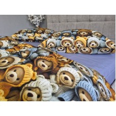 Комплект постільної білизни Ведмежата Стиляги Cotton 5D лавандовий Комплект постільної білизни Ведмежата Стиляги Cotton 5D лавандовий