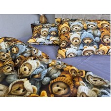 Комплект постільної білизни Ведмежата Стиляги Cotton 5D лавандовий Комплект постільної білизни Ведмежата Стиляги Cotton 5D лавандовий