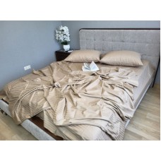 Комплект постільної білизни Stripe LUX BEIGE TONE 1/1см