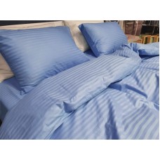 Комплект постільної білизни Cornflower Blue, Страйп сатин LUX, смужка 1 см, ТМ Комфорт-текстиль