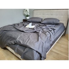 Комплект постільної білизни Stripe LUX GRAY SHADOW 1/1см