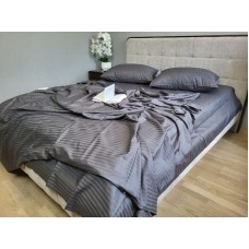 Комплект постільної білизни Stripe LUX GRAY SHADOW 1/1см