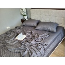 Комплект постільної білизни Stripe LUX GRAY SHADOW 1/1см
