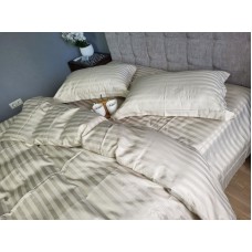 Комплект постільної білизни Stripe PREMIUM, BEIGE 2/2см