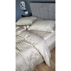Комплект постільної білизни Stripe PREMIUM, BEIGE 2/2см