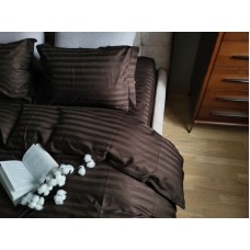 Комплект постільної білизни Stripe PREMIUM, CHOCOLATE 2/2см
