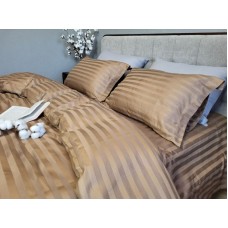 Комплект постільної білизни Stripe PREMIUM, HONEY BEIGE 2/2см