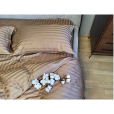 Комплект постільної білизни Stripe PREMIUM, HONEY BEIGE 2/2см