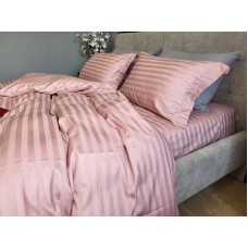 Комплект постільної білизни Stripe PREMIUM, POWDER PINK 2/2см