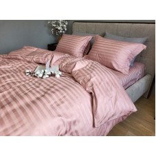 Комплект постільної білизни Stripe PREMIUM, POWDER PINK 2/2см