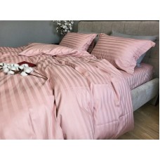 Комплект постільної білизни Stripe PREMIUM, POWDER PINK 2/2см
