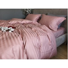 Комплект постільної білизни Stripe PREMIUM, POWDER PINK 2/2см