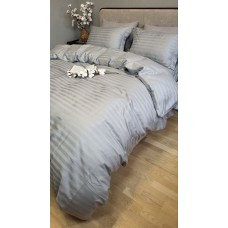 Комплект постільної білизни Stripe PREMIUM, SILVER STONE 2/2см