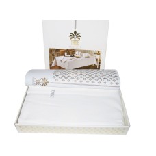 Скатертина Honey 160 x 220 см і 8 шт серветок, з вишивкою, ТМ Tabe Скатертина Honey 160 x 220 см і 8 шт серветок, з вишивкою, ТМ Tabe
