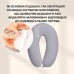 U-подібна подушка для вагітних та годування SeiDesign 30 x 190 см, трикотаж, гіпоалергенна, бавовняна наволочка на блискавці, сіро-бежева