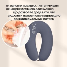 U-подібна подушка для вагітних SeiDesign 30 x 190 см, для сну та годування, бавовна, знімна наволочка, темно-сіра